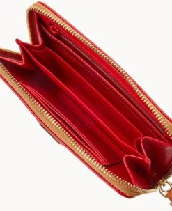 Wexford Leather Zip Around Wristlet Red -Dooney & Bourke W0337G JKRDPANA ALT2 1