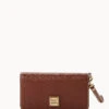 Saffiano Fey Phone Wristlet Amber