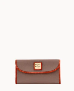 Pebble Grain Continental Clutch Wine -Dooney & Bourke W0507G AWELPATN