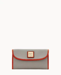 Pebble Grain Continental Clutch Wine -Dooney & Bourke W0507G AWSOPATN