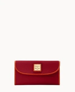Pebble Grain Continental Clutch Wine -Dooney & Bourke W0507G AWWNPATN 1