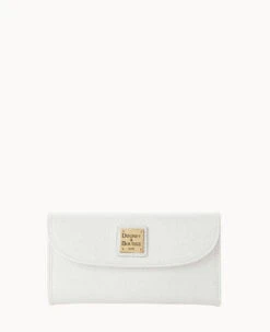 Saffiano Continental Clutch Off White