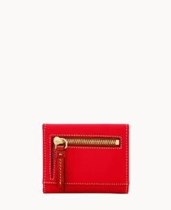 Pebble Grain Small Flap Credit Card Wallet Red -Dooney & Bourke W1106G AWRDPATN ALT3 1