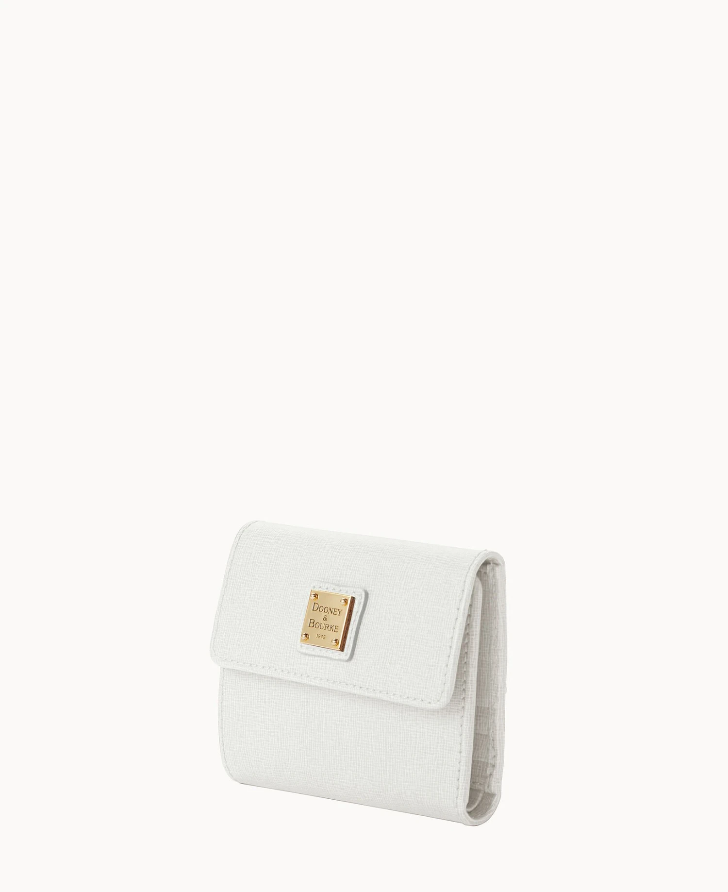 Saffiano Small Flap Credit Card Wallet Off White 6 Saffiano Small Flap Credit Card Wallet Off White - Image 6