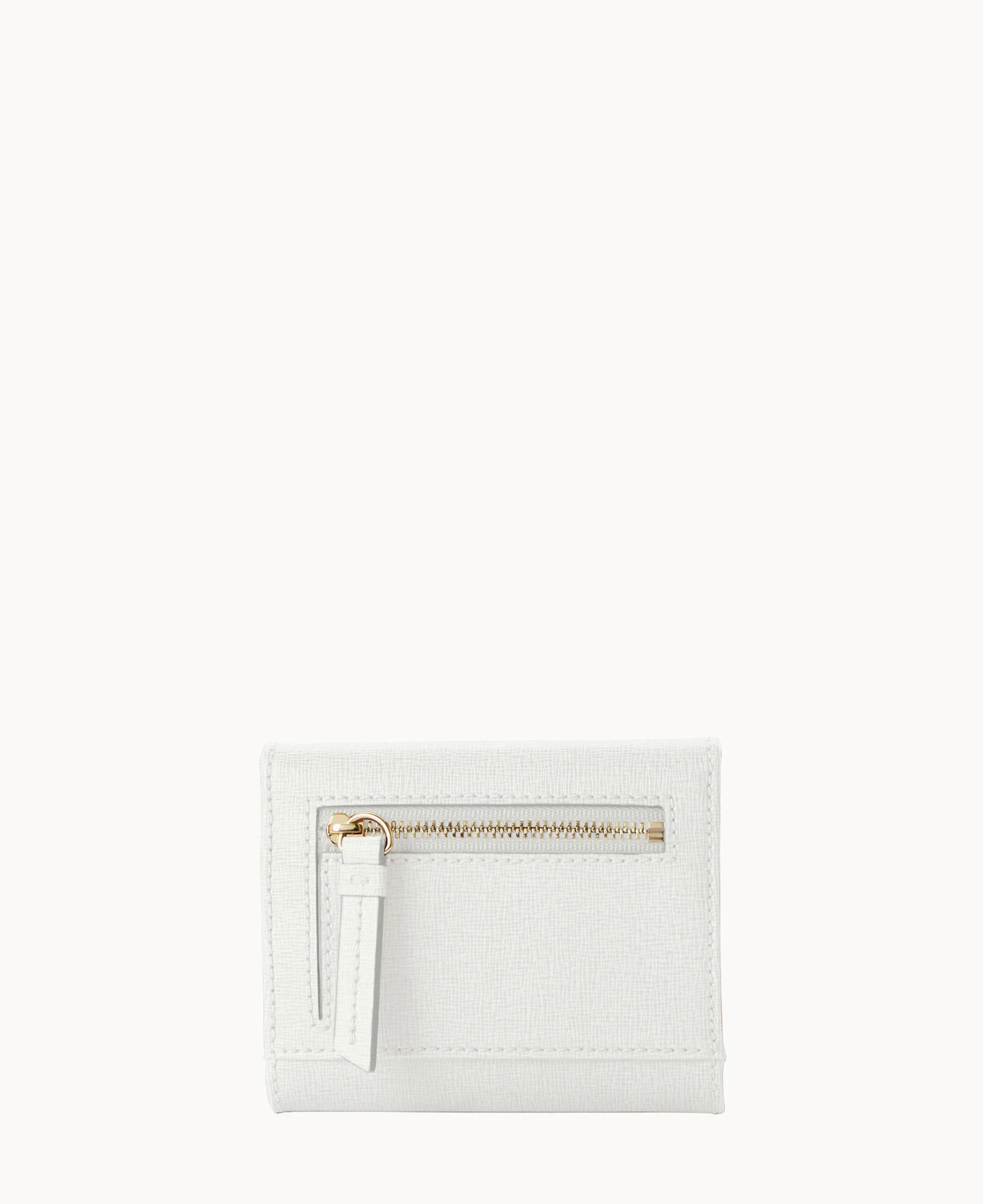 Saffiano Small Flap Credit Card Wallet Off White 8 Saffiano Small Flap Credit Card Wallet Off White - Image 8