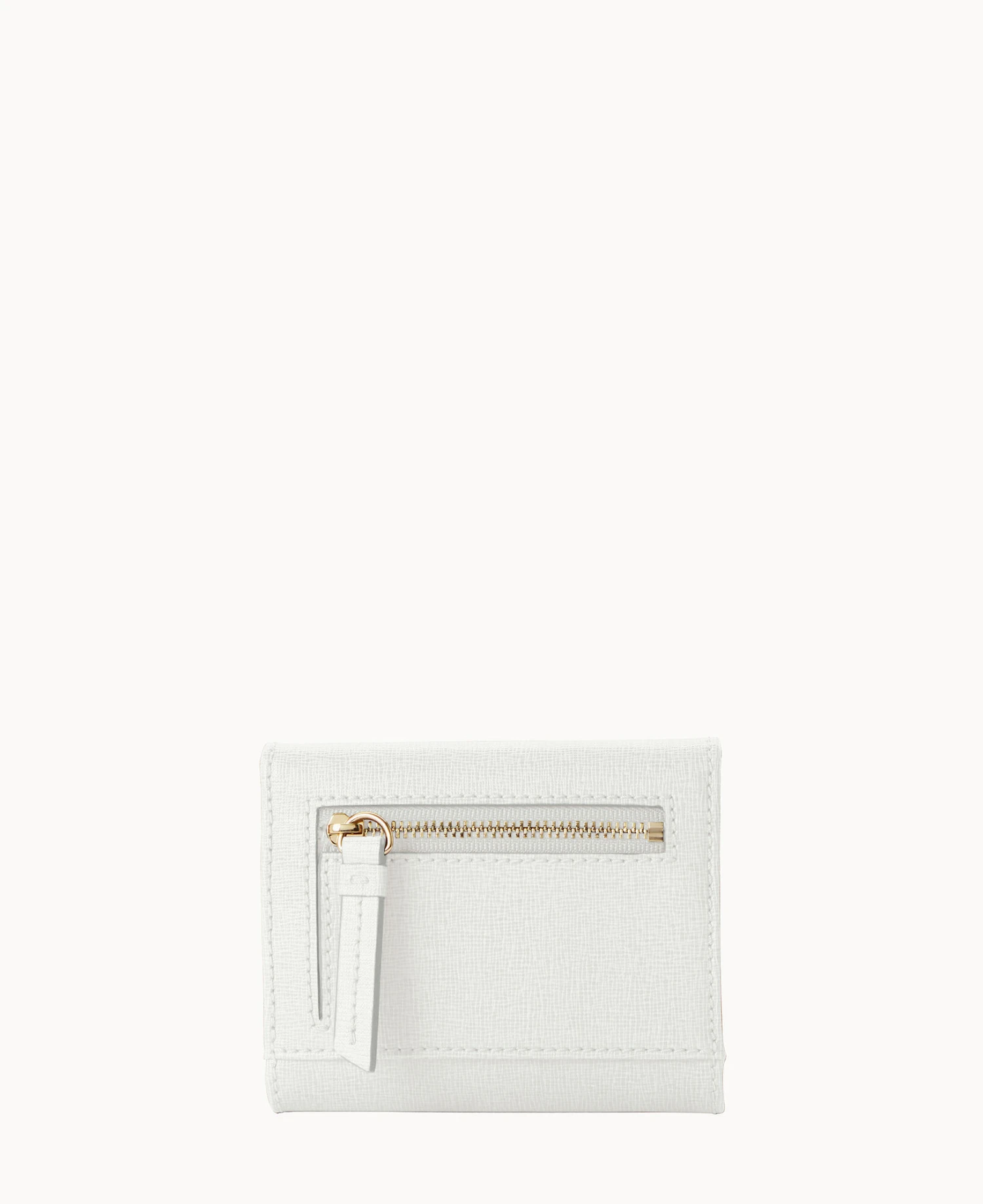 Saffiano Small Flap Credit Card Wallet Off White 4 Saffiano Small Flap Credit Card Wallet Off White - Image 4