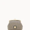 Ostrich Large Frame Purse Grey