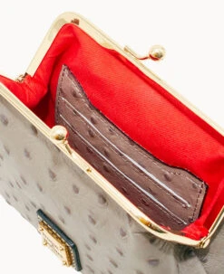 Ostrich Large Frame Purse Grey -Dooney & Bourke W1407G OTGYPABL ALT2